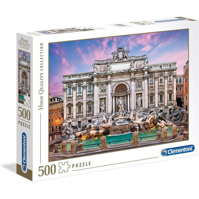Clementoni – Trevi Fountain Collection Puzzle, Mehrfarbig, 500 Teile, 35047 Trevi Fountain Single