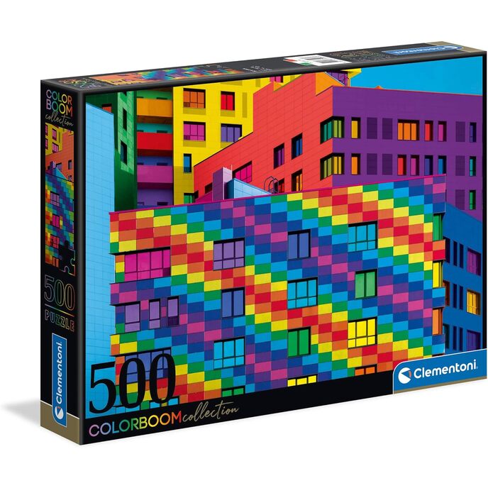 Clementoni colorboom kolekcija-kvadrāti pieaugušajiem 500 gab., gradienta puzle ražota Itālijā, daudzkrāsaina, 35094 kvadrāti 500