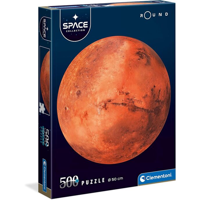 Clementoni Ronn Weltraumkollektioun-Mars Erwuessener 500 Stécker Mars, Ronn gemaach an Italien, Planéit Puzzel, multicoloured, 35107 Ronn Mars 500
