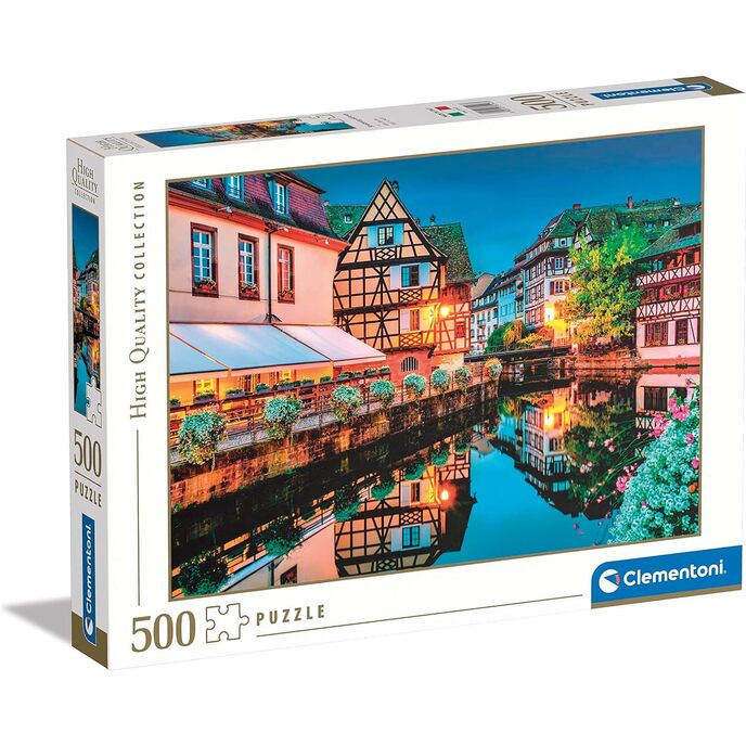 Clementoni Collection-Strasbourg Old Town-500 bitar vuxenpussel, tillverkad i Italien, flerfärgad, 35147