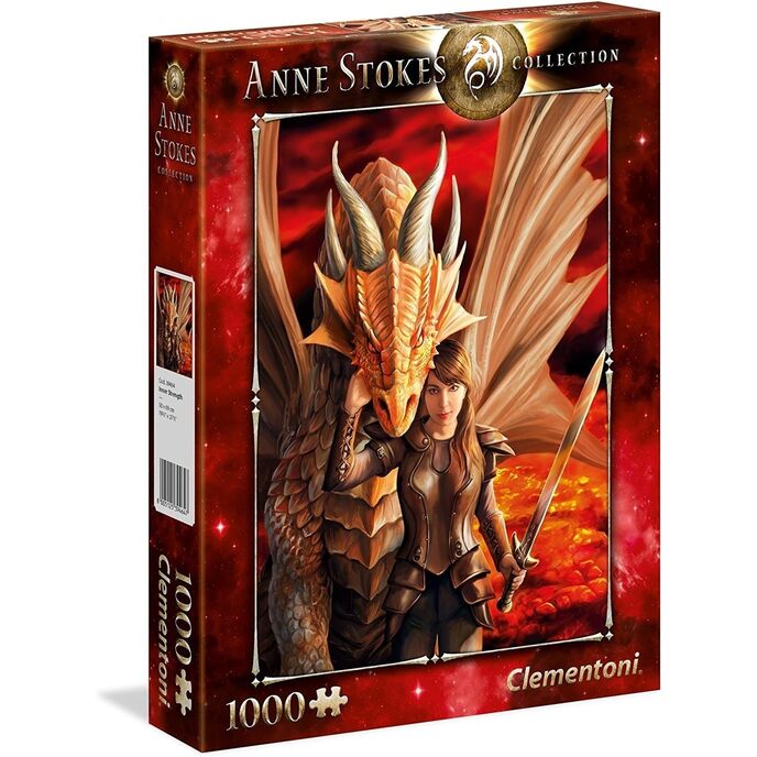 Clementoni- Anne Stokes Collection - Inner Strength Dragon Puzzle, 1000 kpl, monivärinen, 39464