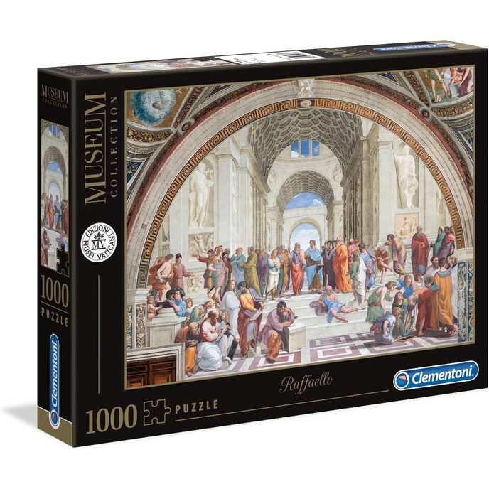 Clementoni Vatikāna mīkla — Atēnas skola — 1000 gabalu, daudzkrāsaini, 39483 Raffaello