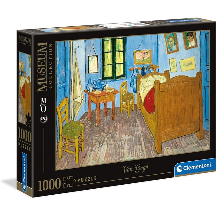 Clementoni Musée Sammlung, Chambre arles, Van Gogh, Erwuessener 1000 Stécker, Konscht, Puzzelbiller, gemaach an Italien, Multicolour, 39616