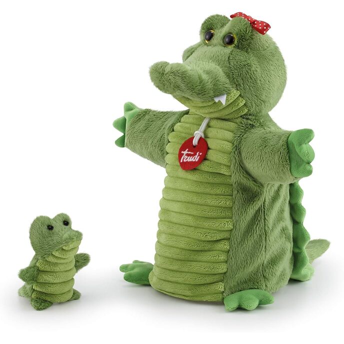 Trudi 29869 - marionnette&bébé crocodile vert