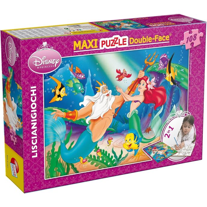 Liscianigiochi, Die kleine Meerjungfrau Prinzessin Disney Puzzle DF Supermaxi, 108 Teile, Mehrfarbig, 31788