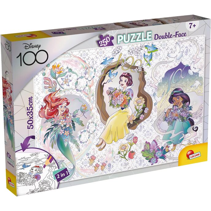 Liscianigiochi puzzle df plus 250 disney 100-princess, multicolor, 101016