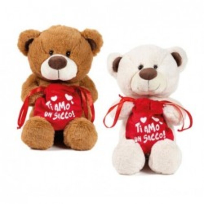 Decar 2 bear plush toys with bag 25 cm 2 colors 25728
