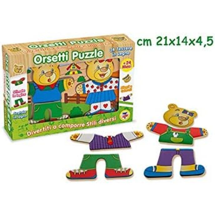 Teorema rotaļlietas - koka puzles lāči, daudzkrāsaini, 3.te40474
