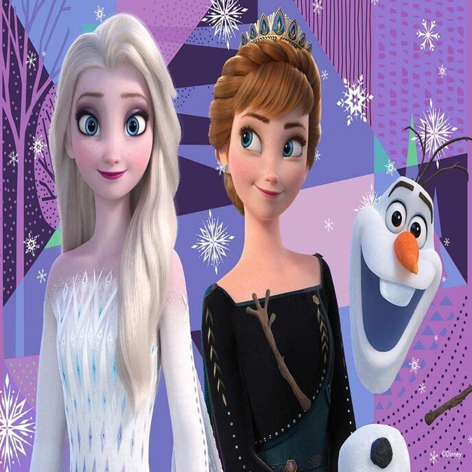 Geweldige spellen - Frozen, Elsa, Anna en Olaf II horizontale lenticulaire puzzel, inclusief 200 stukjes en verpakking met 3D-effect - pur01000, pur01000
