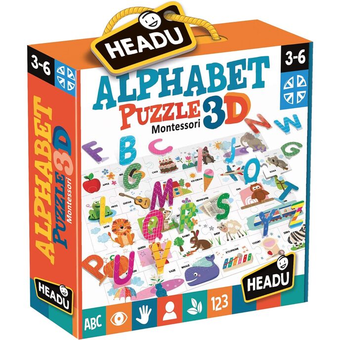 Headu- montessori alphabet puzzle 3d, it20973