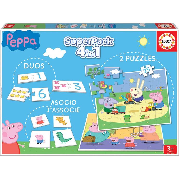 Klassisches Educa-Puzzle – 16229-Superpack-Peppa Pig