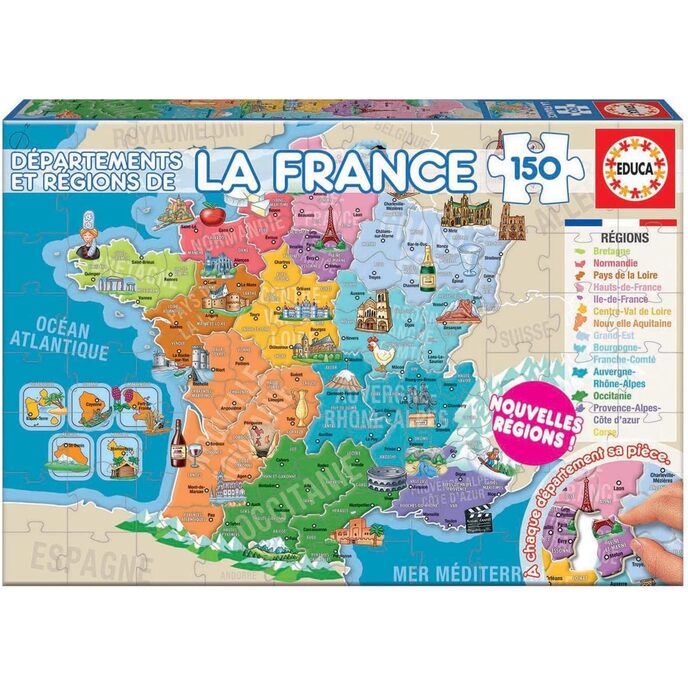 Educa - 17238-150 departamentów i regionów Francji - wielobarwna