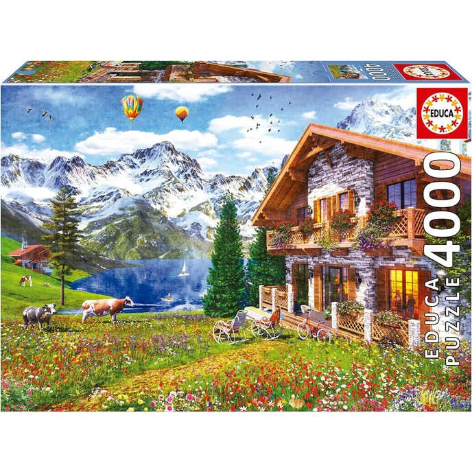 Educa - 4000 Casa nelle Alpi | Puzzle da 4000 pezzi per adulti. Dimensioni: 136 x 96 cm. Puzzle Paesaggi Include il servizio pezzi persi fino a esaurimento scorte. A partire da 14 anni (19568)