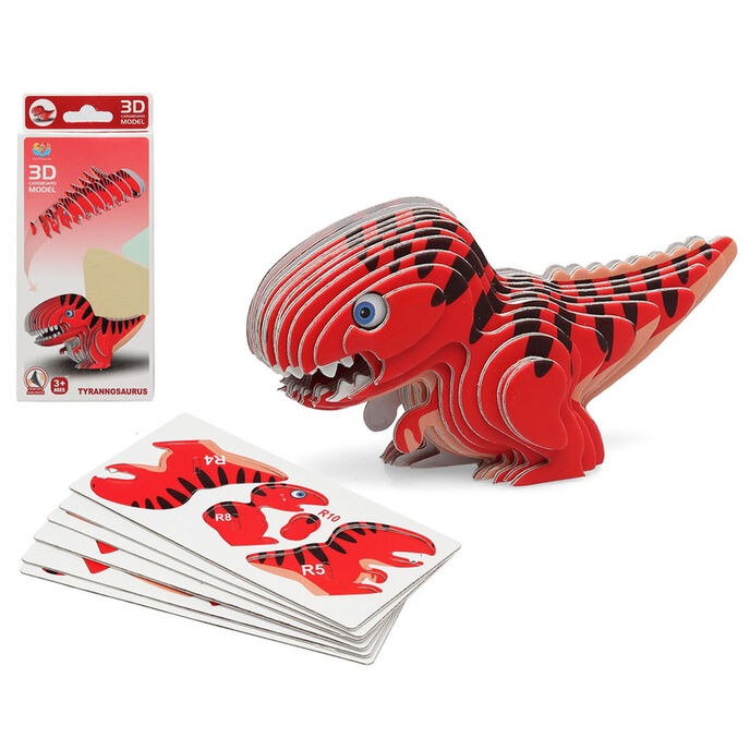 3D-Puzzle mit rotem Dino, 18 x 8 cm