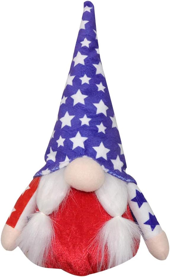 Independence Day Handmade Peluche Faceless Per Bambola Tomte In Piedi Figurine Giocattolo A Righe Stella Stampa Cappello Nano Decorazioni Per La Casa Regali Appeso Decor
