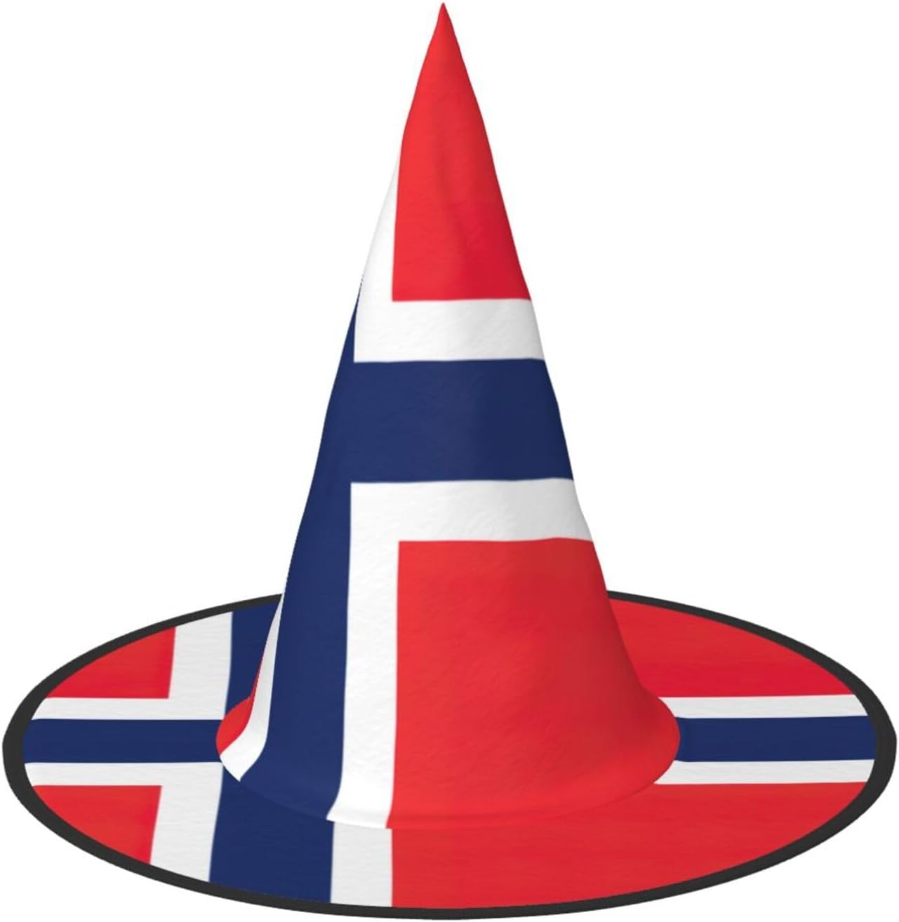 Stampa bandiera norvegese per Halloween, decorazione per cappello da strega, cappello da mago, cappelli di Halloween, cappello costume per uomini e donne